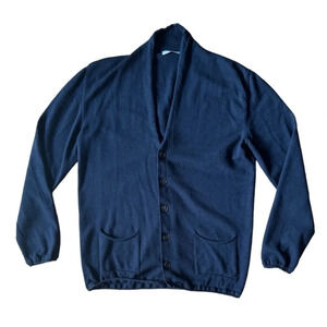 KA/NOA Men’s Large Cardigan Sweater Merino Wool Made in Italy Button Front